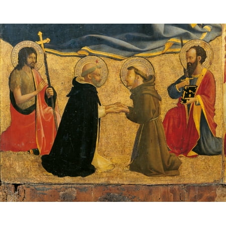 Madonna And Child With Sts John The Baptist Canvas Art - (24...