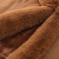 thumbnail image 6 of UTSJKR Women Hooded Faux Fur Trim Poncho Cape Loose Batwing Sleeve Warm Shawl Wrap Coat for Cold Winter Occasions Brown, 6 of 8
