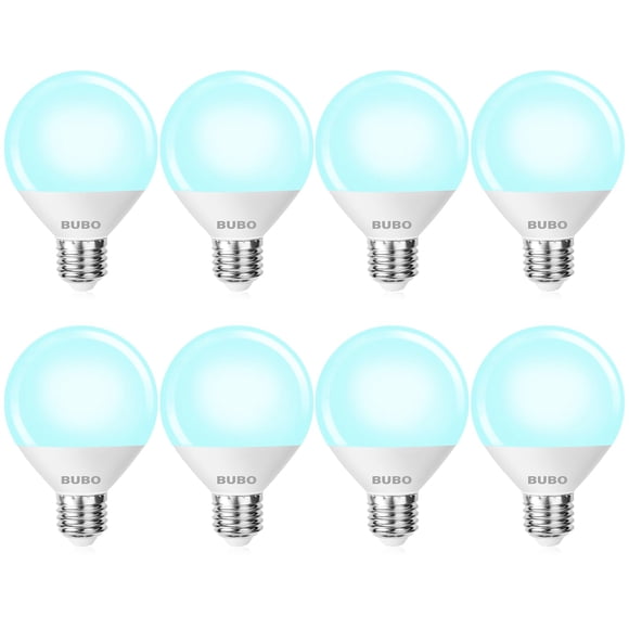 BUBO Vanity Light Bulbs 60 Watt Equivalent, Bathroom Light Bulbs Daylight White 5000K, G25 Globe Round Bulb 800 Lumens, E26 Medium Base, 7W, Non-Dimm
