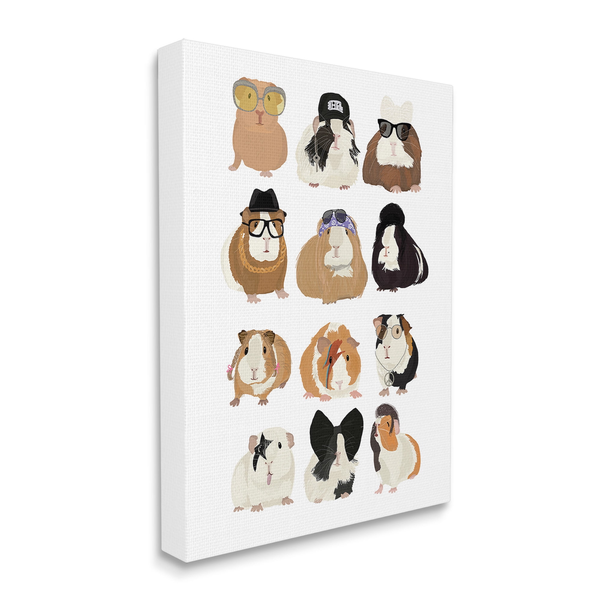 Stupell Industries Trendy Guinea Pigs Animals & Insects Painting Gallery Wrapped Canvas Art Print Wall Art, 36 x 48