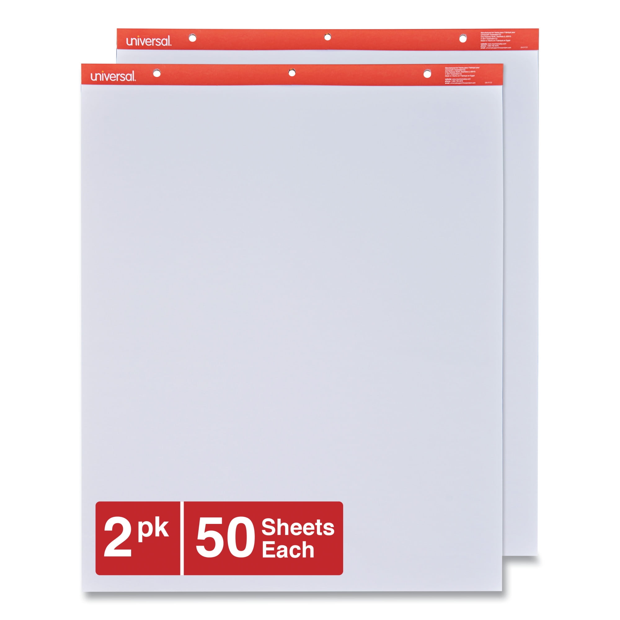 School Smart Unruled Easel Pad, 27 x 34 Inches, White, 50 Sheets, Pack of 4