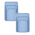 thumbnail image 1 of Oleegame 2PC Picnic Trays For Food Birch Multi Use Large Capacity Serving Tray Plastic Practical Food Grade Storage Tray For Home Anti Deformed Shockproof A Blue, 1 of 8
