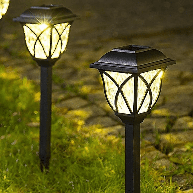 Paquete de 2 luces solares LED para exteriores, luces decorativas para paisajes, caminos, jardines, entradas, impermeables Rojo Verde