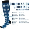thumbnail image 4 of FREEAMG Snowflakes Compression Socks for Men & Women Knee High Stockings for Running, Sport, Hiking & Travel, 4 of 7