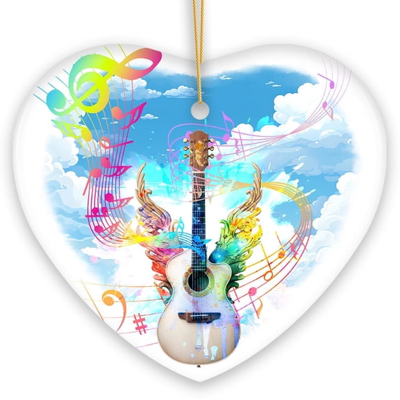 Harmonious Music from a Guitar Ornament, Colorful and Musical Souvenir, Musician Gift