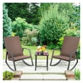 thumbnail image 2 of Patio Rattan Rocking Furniture Set - 3 Pieces Outdoor Rocking Chairs with Table - Mix Gray PE Rattan Rocker Set - Weather Resistant for Backyard, Poolside, Patio, 2 of 9