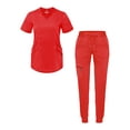 thumbnail image 1 of Adar Pro Modern Athletic Scrub Set For Women - Modern V-Neck Scrub Top & Yoga Jogger Scrub Pants, 1 of 7
