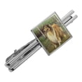 thumbnail image 1 of Collie Dog in the Woods Square Tie Bar Clip Clasp Tack- Silver or Gold, 1 of 5