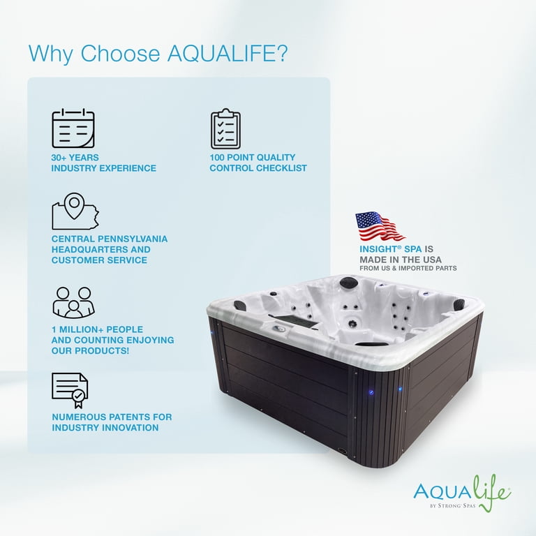 Aqualife Strong Spas Insight Hot Tub, 5-6 Person, 34-Jet, 73-Port