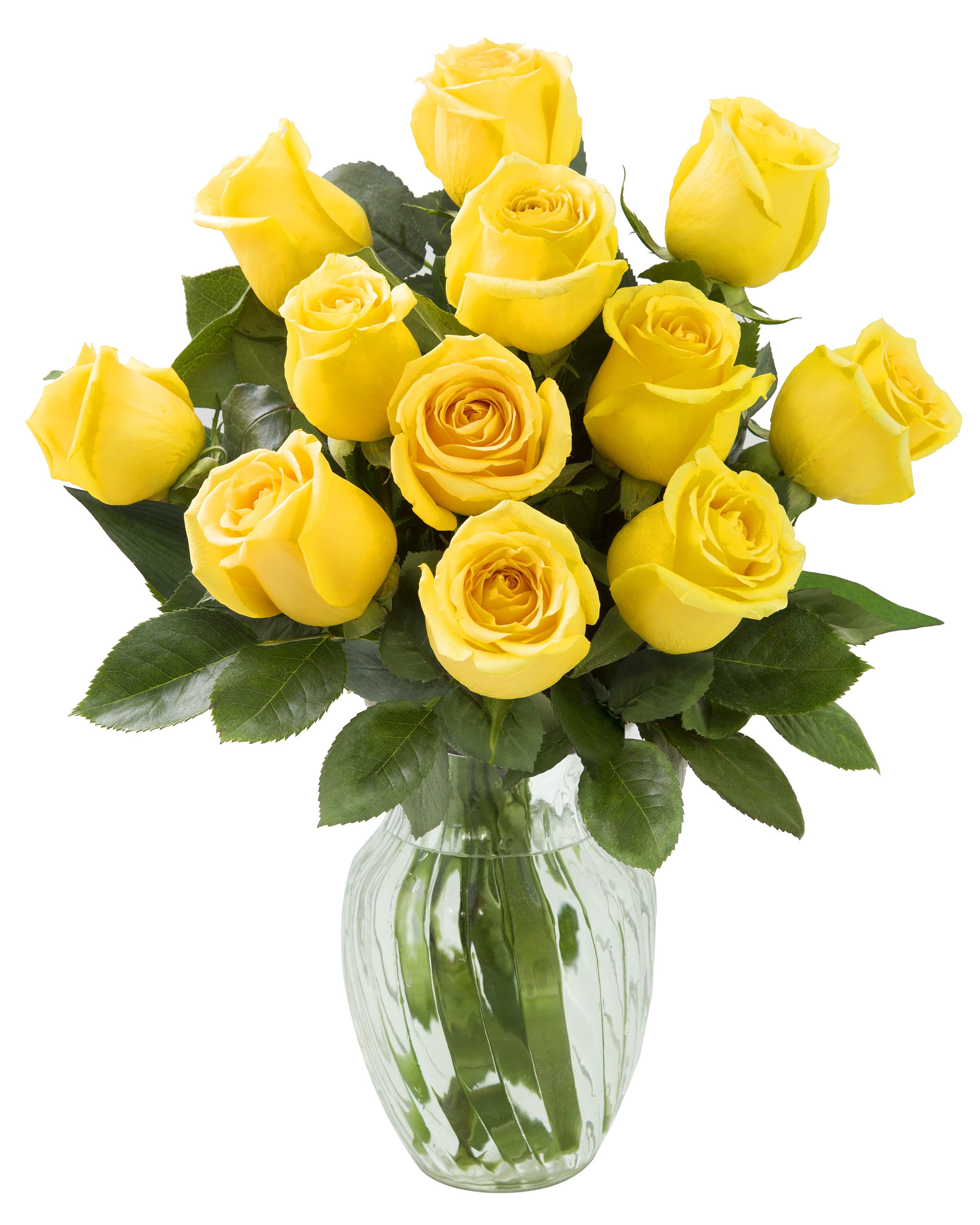 KaBloom Mother's Day Collection Bouquet of 12 Fresh Yellow Roses (Farm
