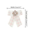 thumbnail image 2 of INSPIRE CHIC Women's Pre-Tied Neck Tie Ribbon Plaid Bowknot Brooch Pin with Rhinestone for Party, 2 of 5