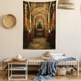 thumbnail image 2 of Gothic Tapestry, Ancient Passage with Stairways Secret Gateway Mystical Pillars Medieval Temple Theme, Wall Hanging for Bedroom Living Room Dorm Decor, 40W X 60L Inches, Red Brown, by Ambesonne, 2 of 5