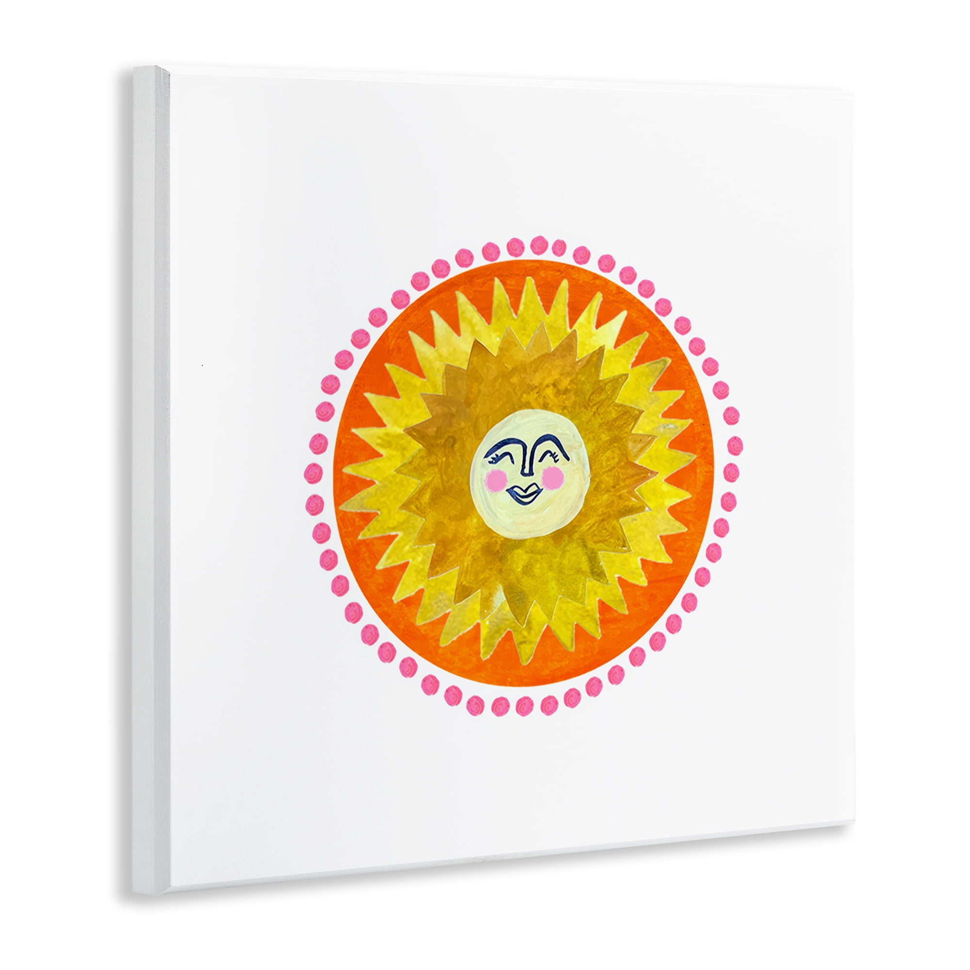 Stupell Industries Yellow & Orange Smiling Sun Wall Plaque Art, design by Katherine Herrell Studio
