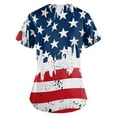 thumbnail image 5 of ZKIRBJV Red Scrubs for Women V Neck American Flag Print Plus Size Scrub Top Short Sleeve Stretchy Nursing Shirts Medical Nurses Scrubs with Pockets XL, 5 of 5