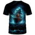 thumbnail image 2 of WHNBCW Funny Pirate T-Shirt Pirate Ship Graphic Tee Shirt, 2 of 7