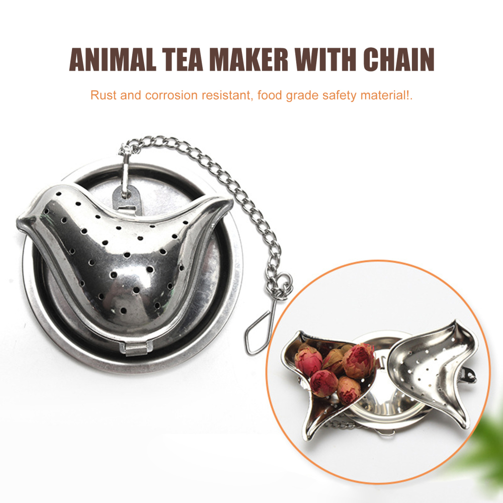 Silver Bird Pattern Leaf Tea Infuser Corrosion Resistance Tea Infuser