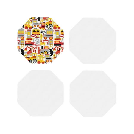 

Fuzoiu Cars Print Leather Coasters Set Drink Coasters Set of 4 for Tabletop Protection Durable PVC Coasters Home Décor and Housewarming Gift-Octagon