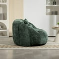 thumbnail image 2 of MOONMISS Chenille Upholstered Durable Comfort Lounger High Back Bean Bag Lazy Sofa-Emerald, 2 of 5