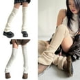 thumbnail image 2 of RUISINERY Womens Lovely Leg Warmers Knitted Flared Leg Sleeves Crochet Baggy Cuffs Ankle Heap Socks Tigh High Socks Streetwear, 2 of 8