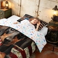 thumbnail image 4 of Manfei Vintage Dachshund Twin Comforter Sets, American Flag Bedding Set, Black Brown, Colorful Stars Reversible 2pcs, 1 Comforter and 1 Pillowcase, 4 of 6