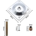 thumbnail image 2 of Juego de 4 placas de montaje cuadradas de metal para patas de muebles, placas de fijación con pernos colgantes y tornillos, adaptadores, suministros de mesa, patas de sofá, asientos, color platea, 2 of 3