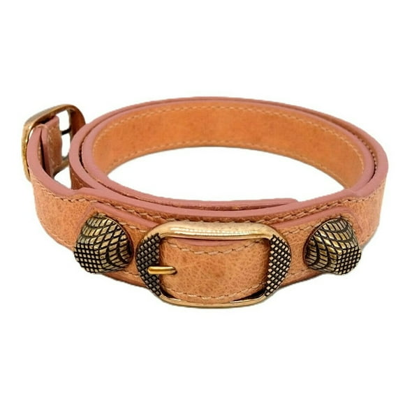 Pre-Owned BALENCIAGA Giant Bracelet Leather Pink Bangle (Good)