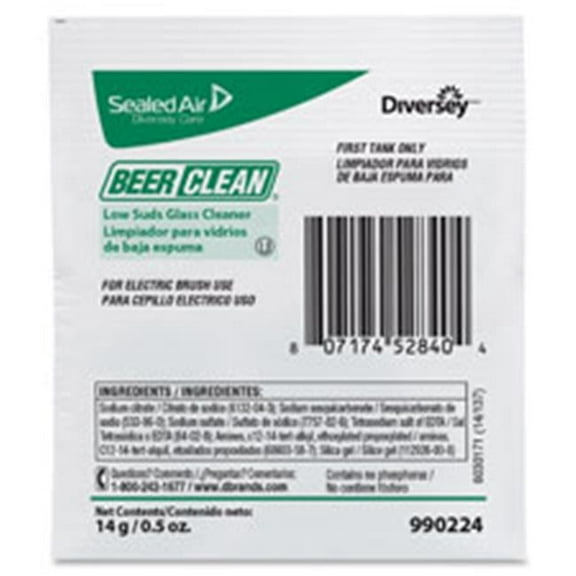 Diversey Care DVO990224 Beer Clean Low Suds Glass Cleaner- 100 Per Carton