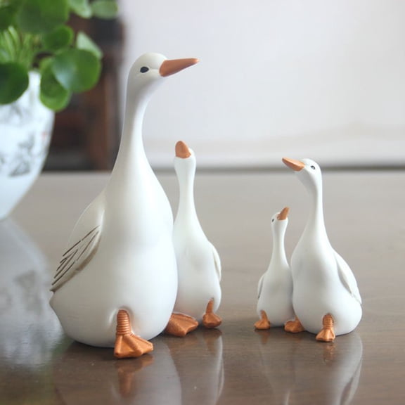 Naierhg Duck Ornament Portable Nice-looking Duck Ornament Resin Artificial Garden Sculpture for Home