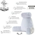 thumbnail image 4 of XXL Husband Pillow - Rare Baby Arctic Grey Wolf Backrest, Two-tone Reversible Double Sided Fabulous Faux Fur Reading & Bed Rest Pillow with Arms & Neck Roll, Adjustable Memory Foam - Extremely Comfy, 4 of 5