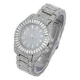 thumbnail image 3 of Women's Baguette Cut Iced Out Diamond Watch - Drop it Down with This Bling'ed Out Crystal Tennis Bracelet on Your Wrist Ladies! - ST10372MLA-TB (ST10372MLA Metal Silver Silver- TB), 3 of 8