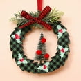 thumbnail image 4 of Christmas Plaid Hanging Wreath Decorations for Xmas Tree Fireplace Window Indoor Outdoor Decor, 4 of 7