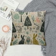 thumbnail image 2 of Orinice Flax Throw Pillow Cover Pattern Childish Bunny Shapes Forest and Floral Great Scandinavian  Pillowcase Home Decor Square Cotton Linen Pillow Case Cushion Cover White, 2 of 5