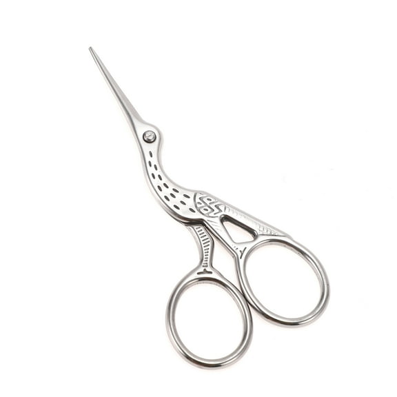 Vocoste 1 Pc Women Little Crane Scissors Grooming Scissors for Beauty Parlor Silver Tone