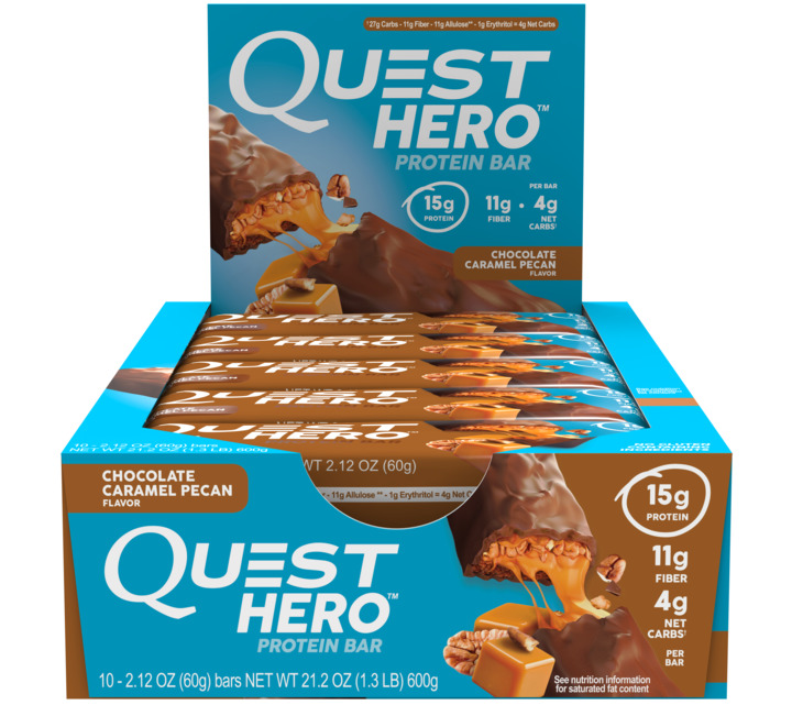 Quest Hero Protein Bar, Chocolate Caramel Pecan, 10 Ct