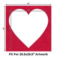 thumbnail image 2 of Cherry Red Suede Picture Frame Mat for 30x30 Frames - Heart Opening for 26x26 Photos - 25 Mats, 2 of 7