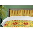 thumbnail image 4 of Ambesonne Native Duvet Cover Set, Rhombuses, 2-Calking, Yellow Orange and Red, 4 of 7