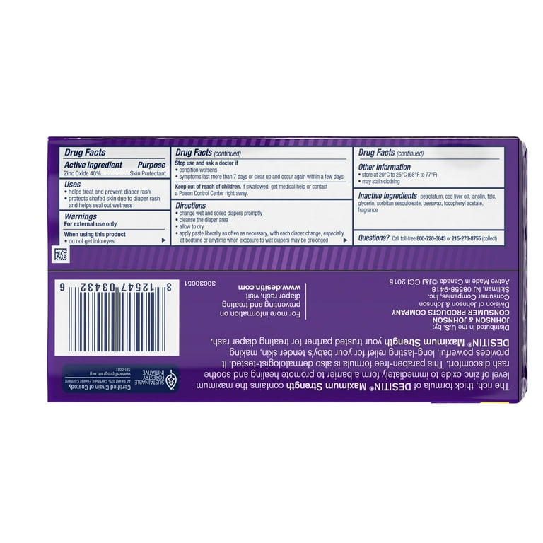 Desitin Maximum Strength Zinc Oxide Diaper Rash Cream 2 Pack 4 oz