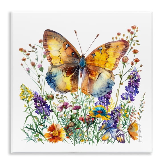 Stupell Industries Eclectic Mixed Butterfly Garden Wall Plaque Art, 12 x 12, by LSR Design Studio