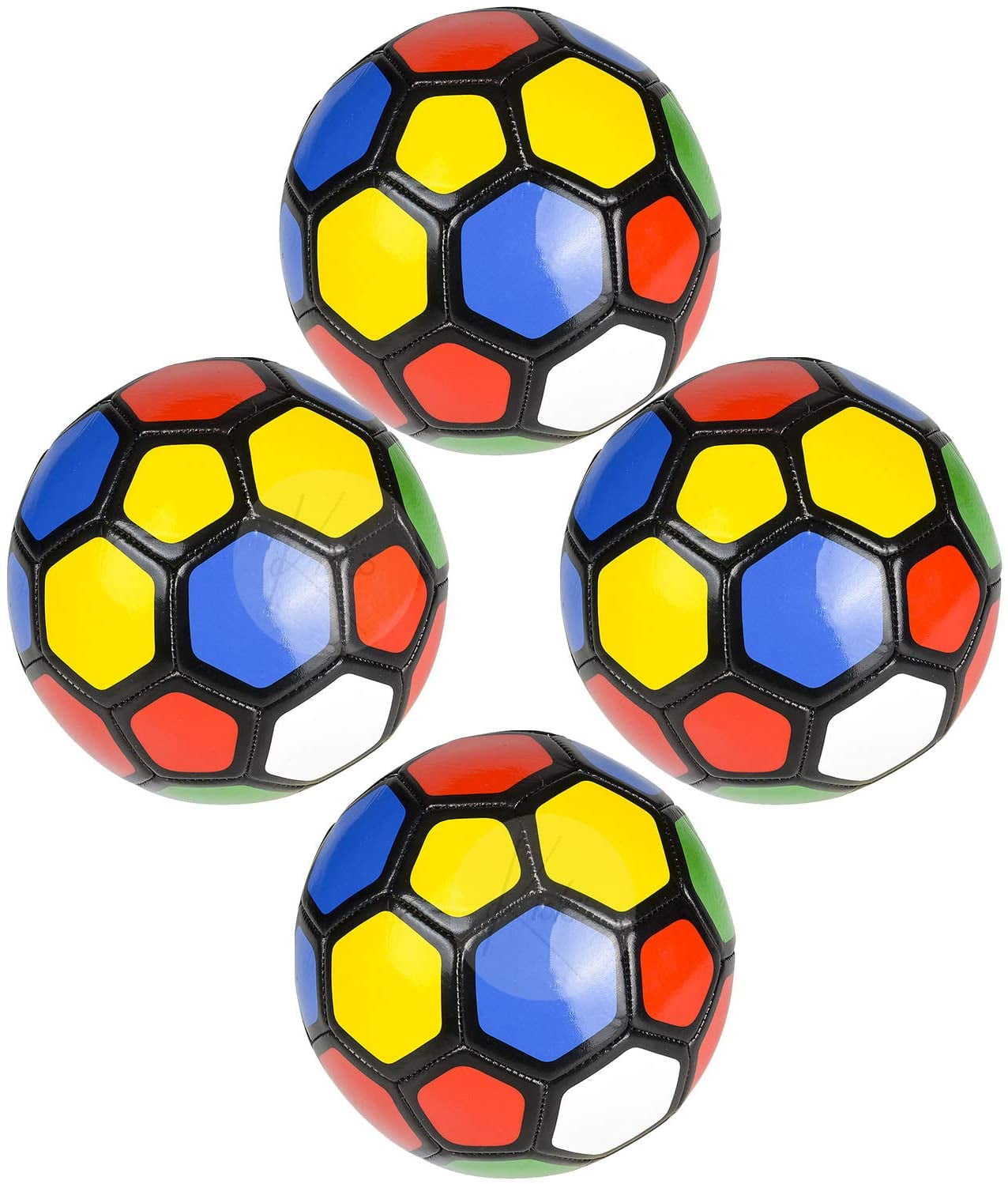 Perfect for Outdoor... Multicolor Soccer Ball Pack of 4 5” Mini Sports Ball 