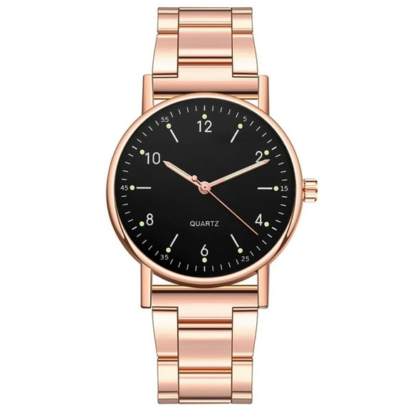 DESIGNICE Ladies High-end Quartz Watch Stainless Steel Luminous Dial Leisure Watch Light up Dress Women Watch Big Numbers Watch with Letters 38mm Watch Leather Arm Bands for Men