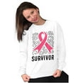 thumbnail image 3 of Survivor Breast Cancer Pink Ribbon Women Crewneck Sweatshirt Brisco Brands S, 3 of 6