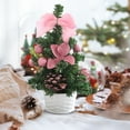thumbnail image 4 of Christmas Ornaments 2025,Tabletop Christmas Tree with Ornaments, Artificial Christmas Tree for Home Office Indoor Bedroom Holiday Decorations, Decorated with Balls,Bows and Pine Cones (2PC-Pink), 4 of 6
