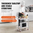 thumbnail image 3 of STAWAY Table de Travail en Acier Inoxydable 30x18x34 Pouces - Étagères Réglables Robustes, 4 Roues avec Freins, Parfait pour la Préparation de la Cuisine et le Service Alimentaire, 3 of 8