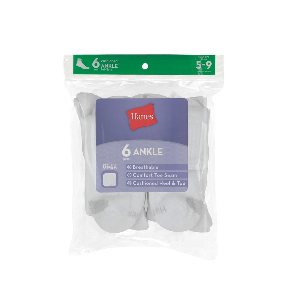 Hanes Women's Cool Comfort Breathable Ankle Socks 6+1 FreePack,Shoe