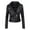 Black, variant on Jackets Women Faux Leather Zip Up Slim Cropped Jacket Long Sleeve Lapel PU Moto Biker Short Outwear Coats