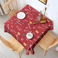 thumbnail image 2 of Red Christmas Candy Cane Pattern Square Tablecloth,Waterproof Square Table Cover,Wipeable Spillproof Washable Table Cover for Home Kitchen Party Decor 60"x60"(152x152cm), 2 of 6