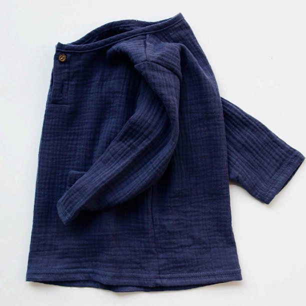 Lino algodón bebé niño niña verano camisetas 2023 nuevo niño cómodo Tops camiseta niños ropa 1-6 años niños botón Tan Jianjun unisex