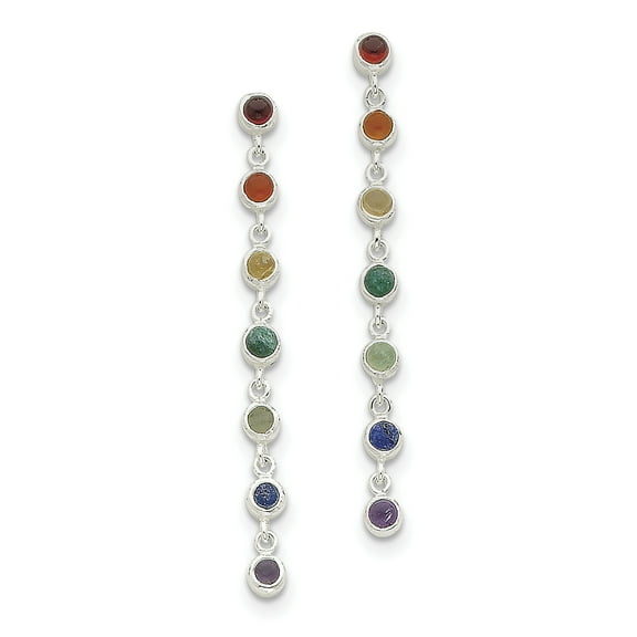 Primal Silver Sterling Silver Multicolor Quartz Dangle Post Earrings