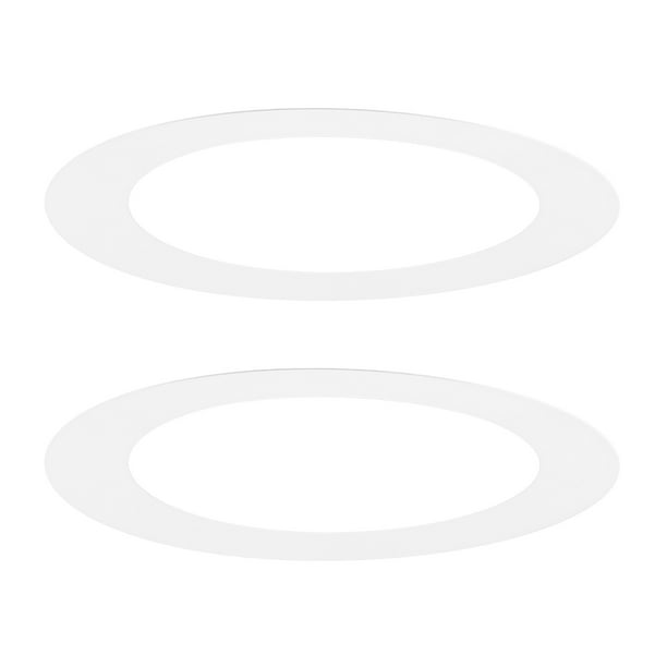 Uxcell Paquete de 2 Anillos Goof para Luces Empotradas de 6", 6.3" ID 8.6" OD Anillo de Recorte de Acero Duradero Montaje Flush Blanco
