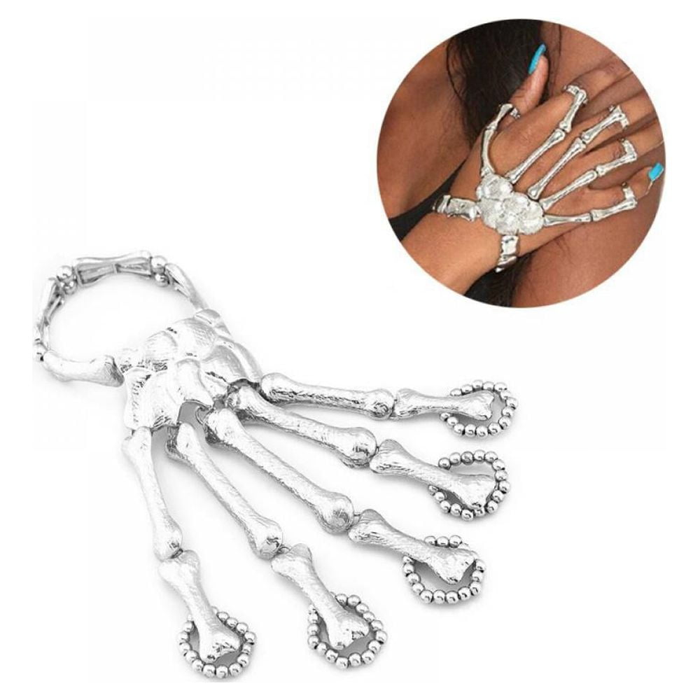 crystal-embellished skeleton hand bracelet | Raf Simons | Eraldo.com